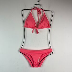 Becca NWT Pink Adjustable Tie Back Triangle Bikini Top Size M